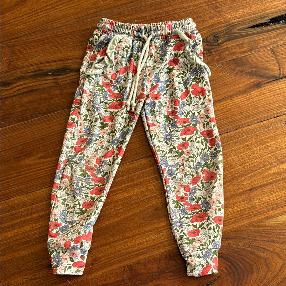 Floral Little Bear Smocks Kids Jogger Pants